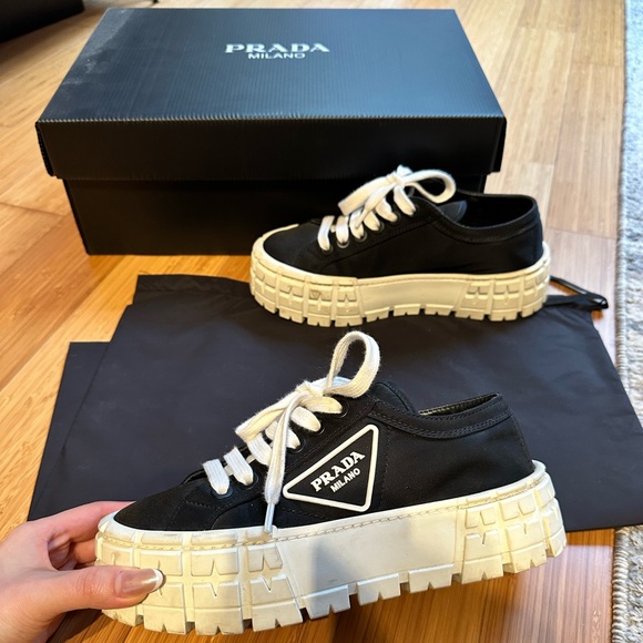 Prada Nylon Sneakers Black Women 6 (36) - Picture 7 of 10